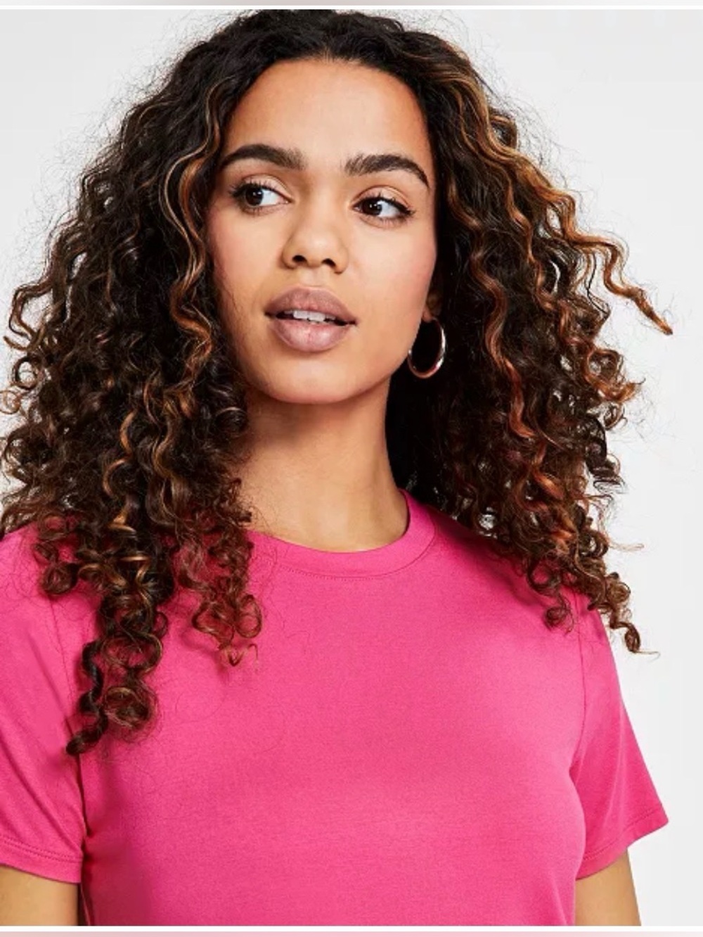 Bar III Women's Crewneck Tee in Bright Pink New, without tags